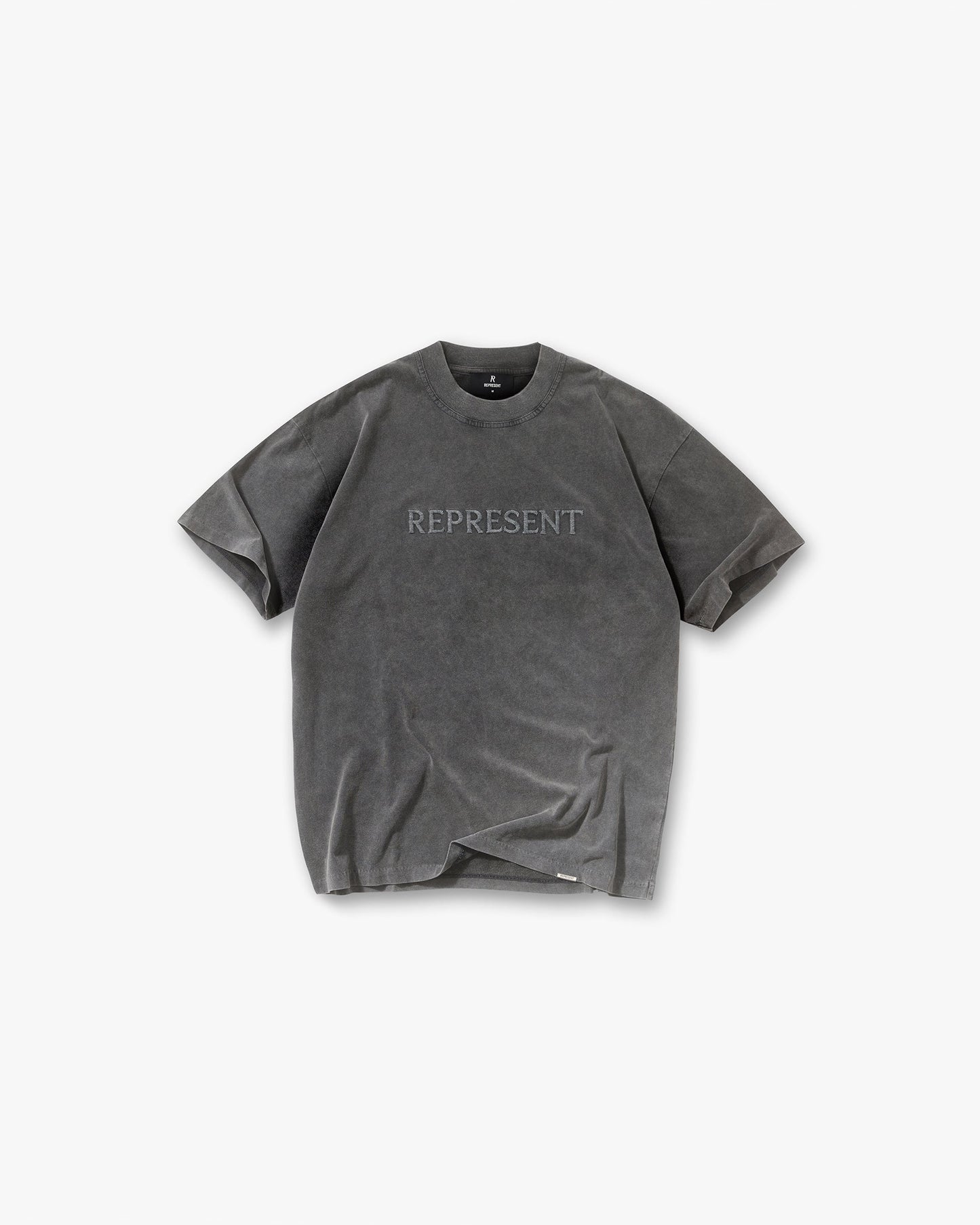 Embroidered Serif Logo T-Shirt - Vintage Grey