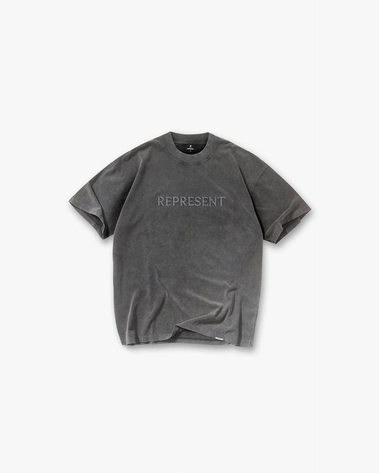 Embroidered Serif Logo T-Shirt - Vintage Grey