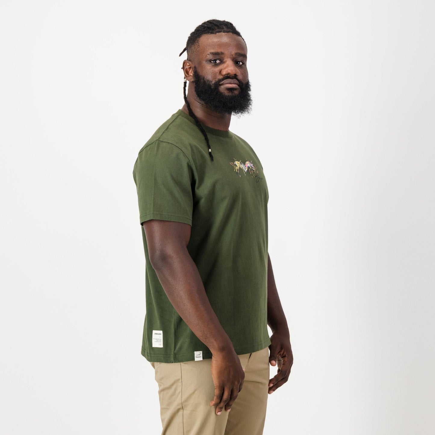 Springboks Graffiti Regular Crew Tee-Military Olive