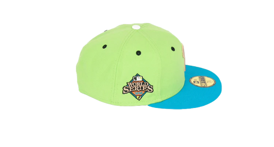 New Era 59Fifty Philadelphia Phillies 2008 World Series "Stone Age Pack" Fitted Hat - Lime Green