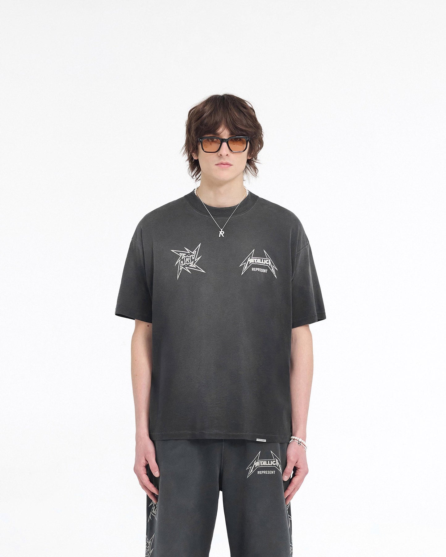 Represent X Metallica Local Crew T-Shirt - Stained Black