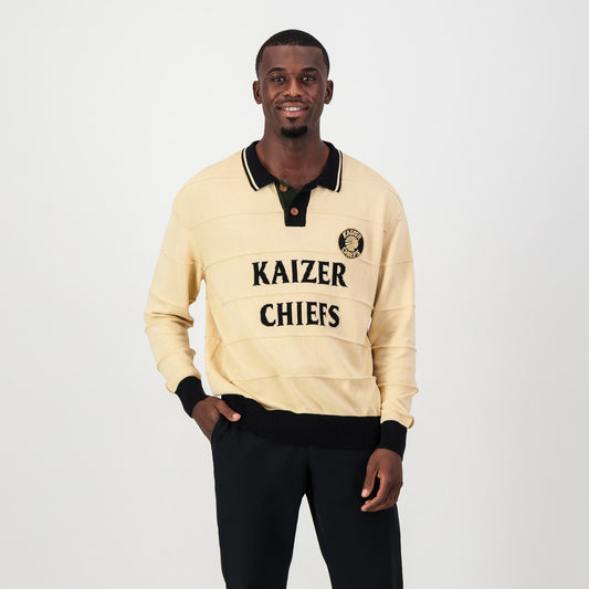 Kaizer Chiefs Long Sleeve Knitted Jersey-Butter