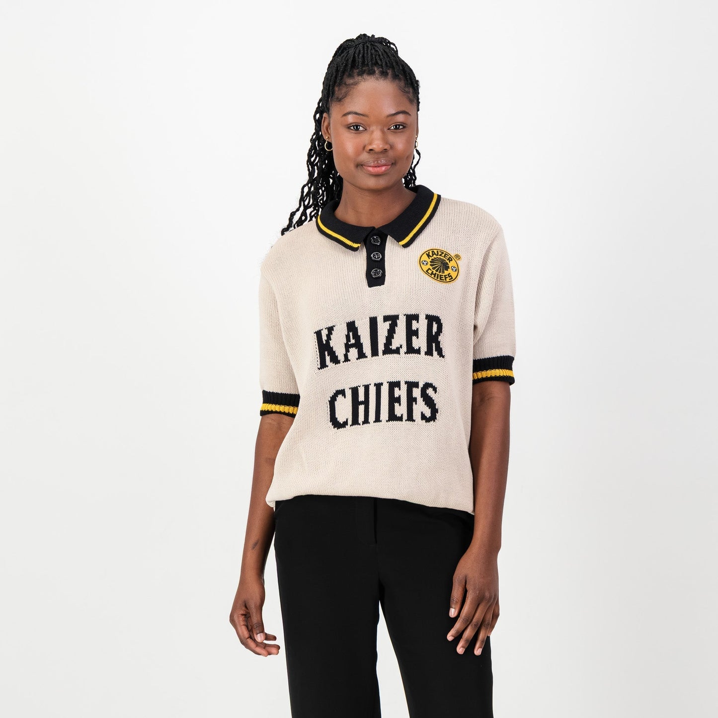 Kaizer Chiefs SS Knitted Jersey-Ivory