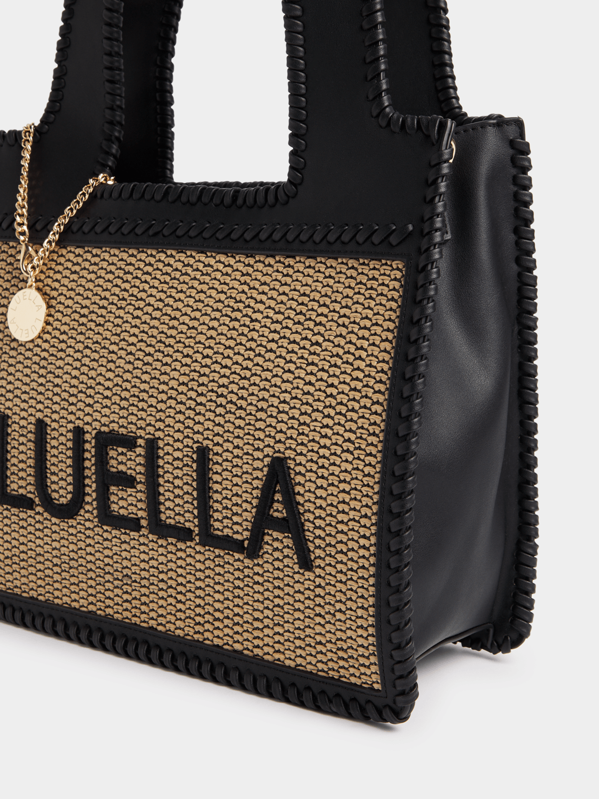 Luella Raffia Whipstitch Shopper