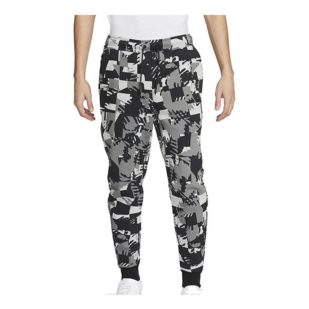 Nike Sportswear Tech Fleece All Over Print Jogger Pants 'Light Smoke Grey Black' DM6472-077