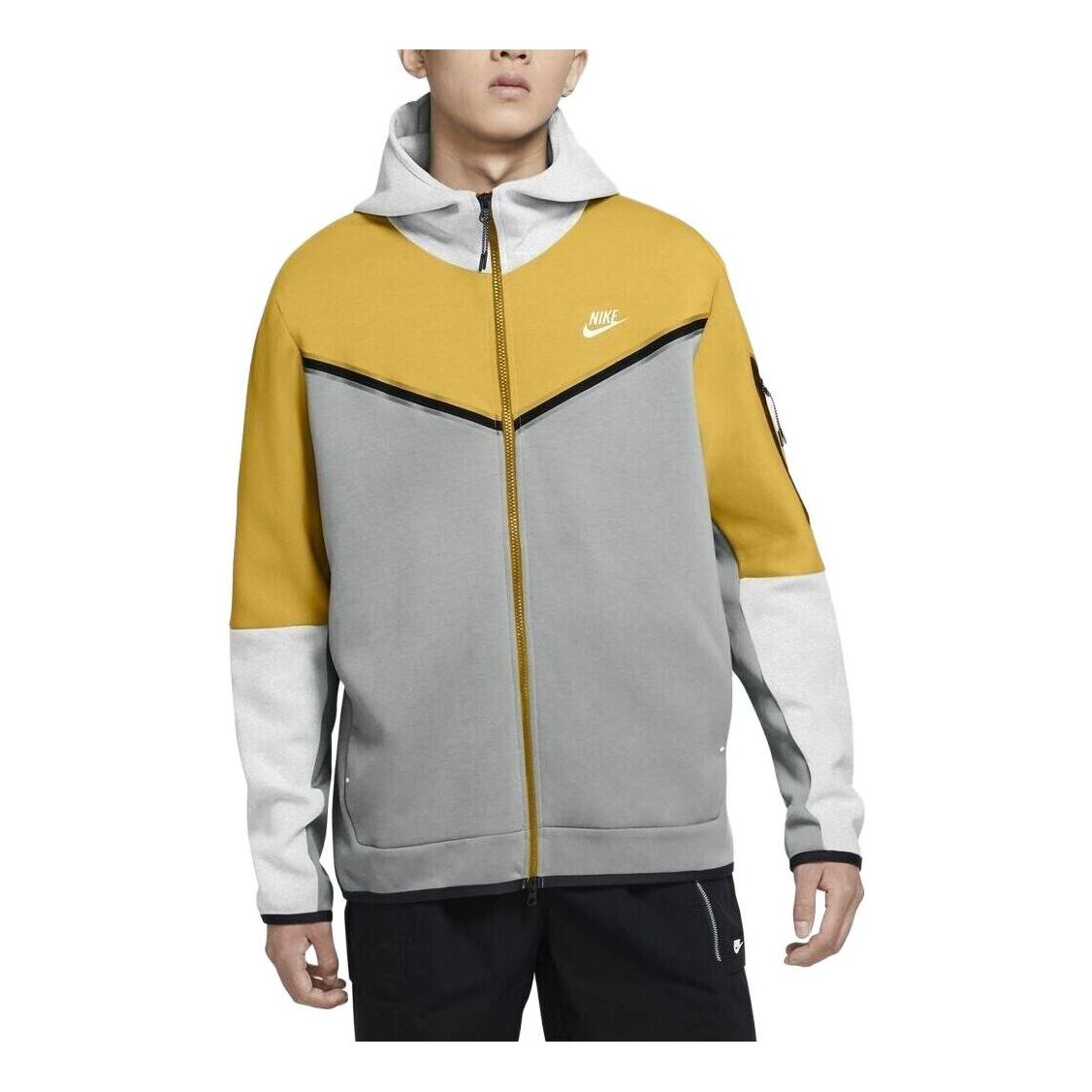 Nike Tech Fleece Full-Zip Hoodie 'Mustard Grey' CU4489-077