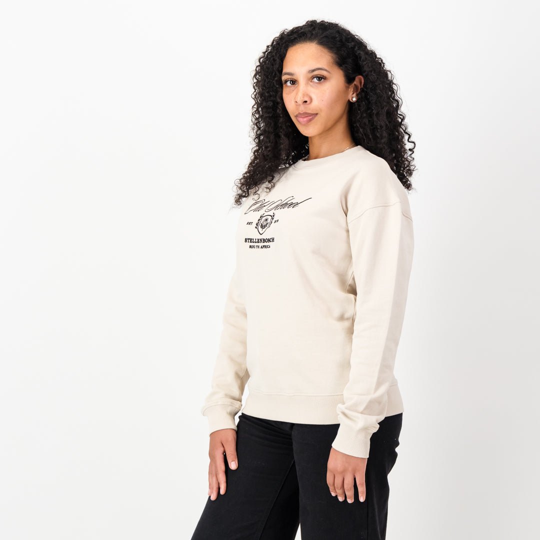 Old School Large Shield Crew Neck Sweat-Ivory