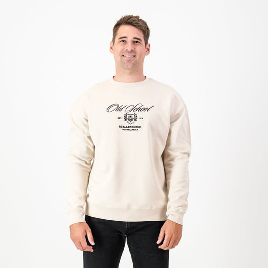 Old School Large Shield Crew Neck Sweat-Ivory