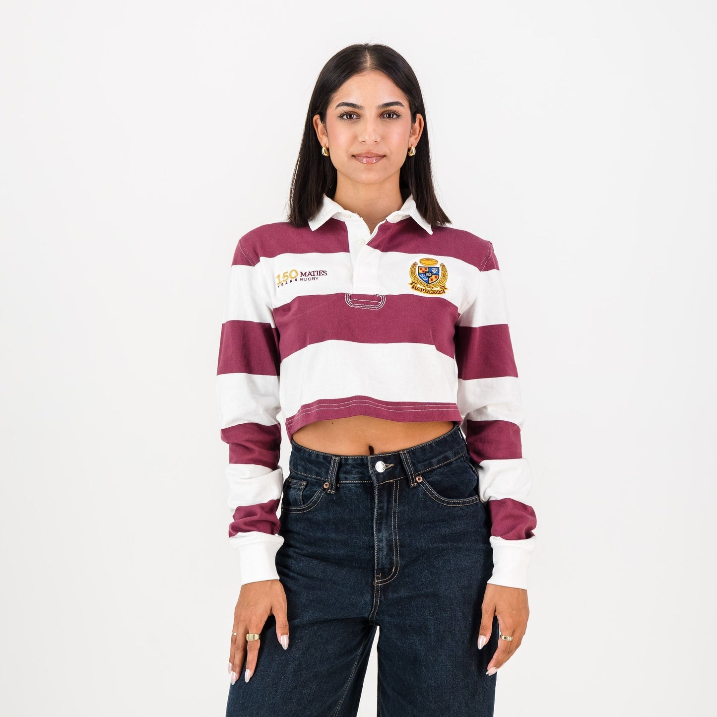 Schools Maties YD 8X8 Striped Crop-Maroon