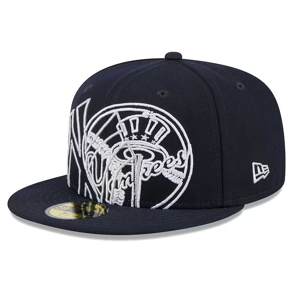 New York Yankees New Era Navy Game Day Overlap 59FIFTY Fitted Hat