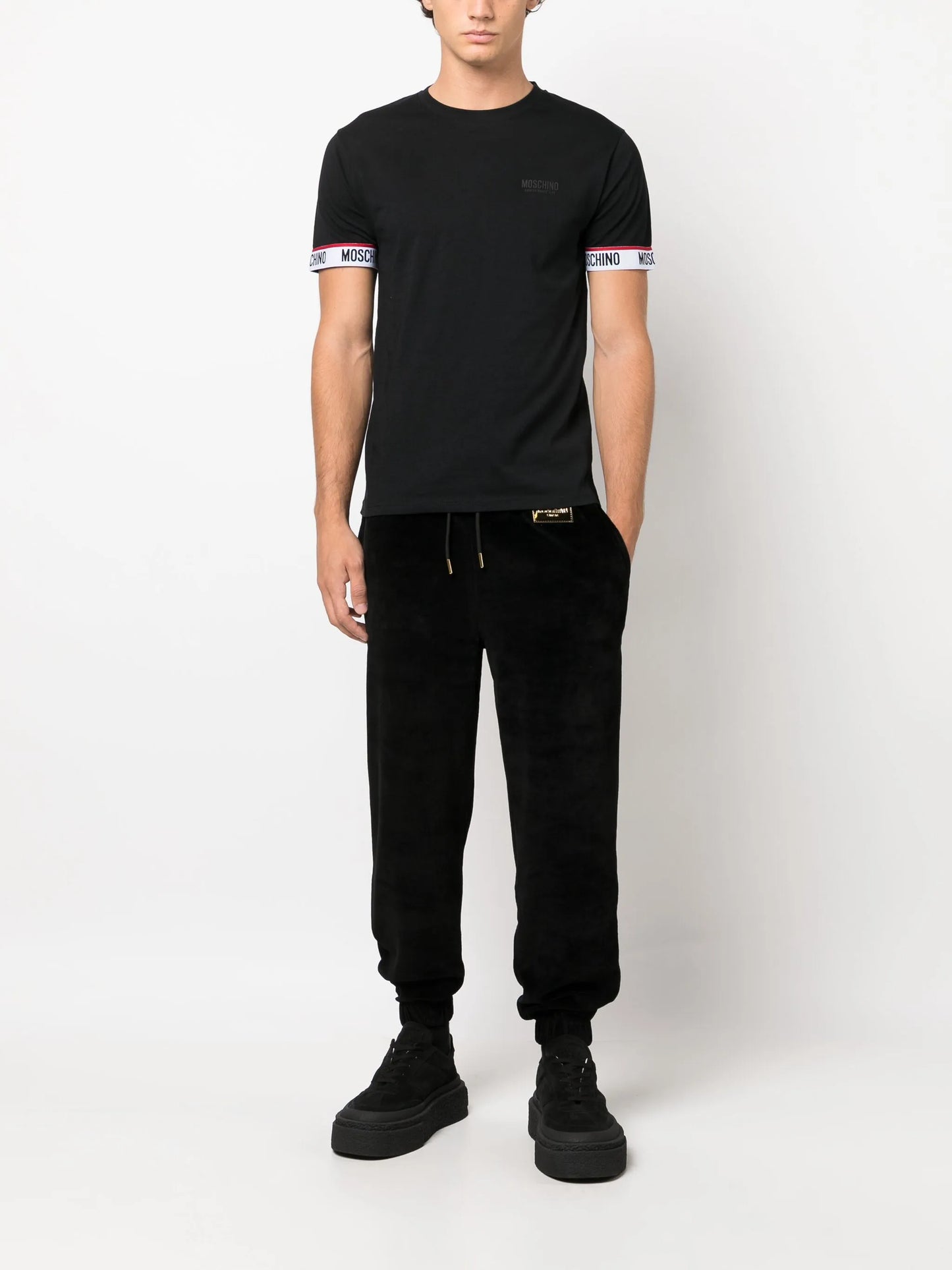 Moschino logo-tape detail cotton T-shirt