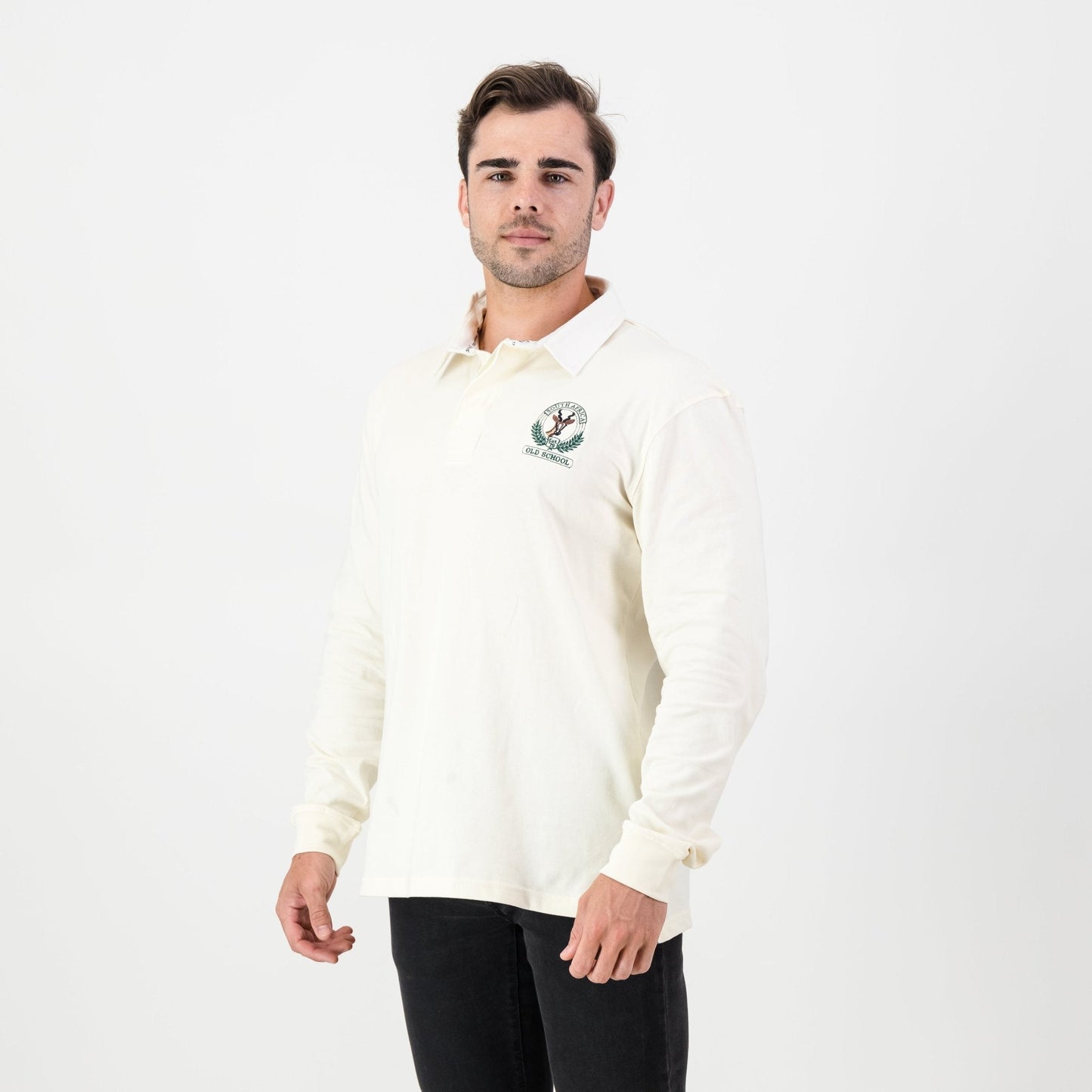 SA Supporters Badge LS Rugby Jersey-Ivory