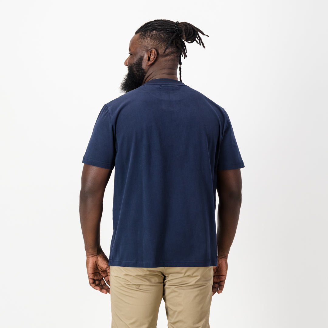 Old School Rhino Regular Crew Tee-Navy