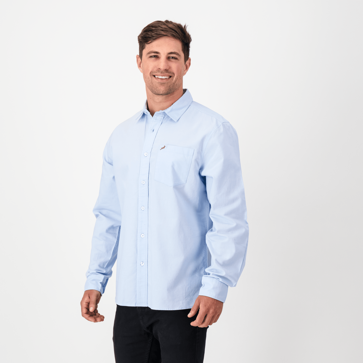 Springboks Oxford LS Shirt-Old Money Blue