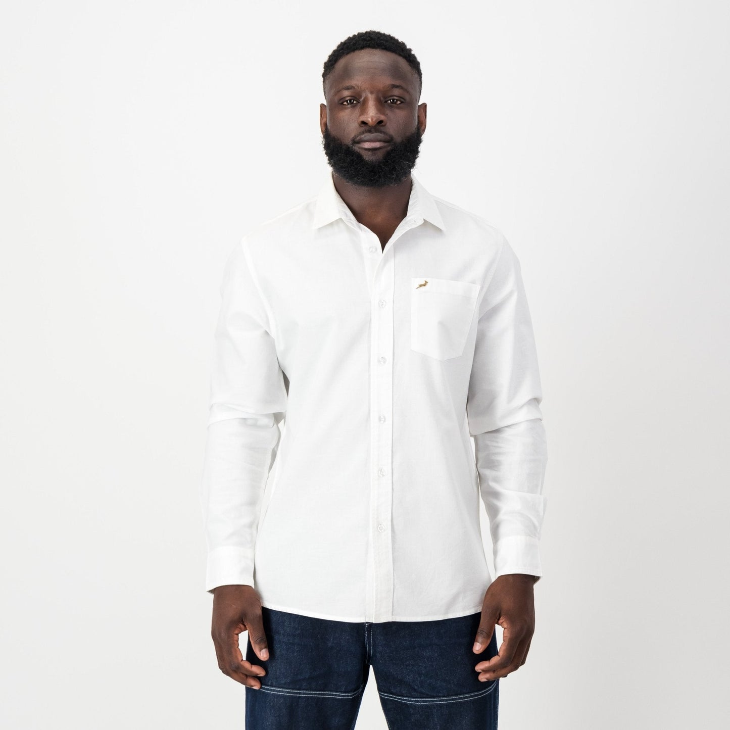 Springboks Oxford LS Shirt-White
