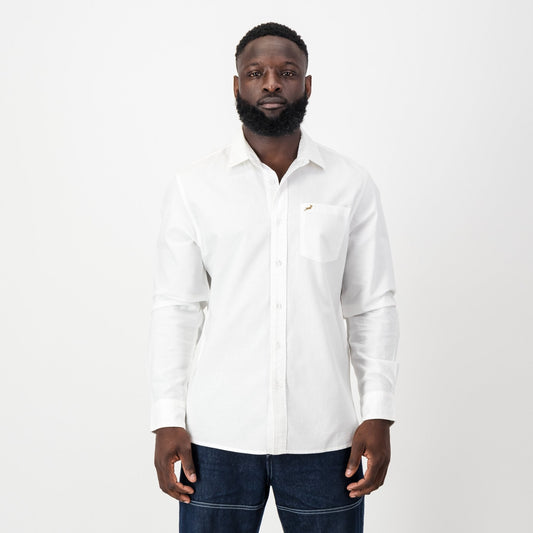 Springboks Oxford LS Shirt-White