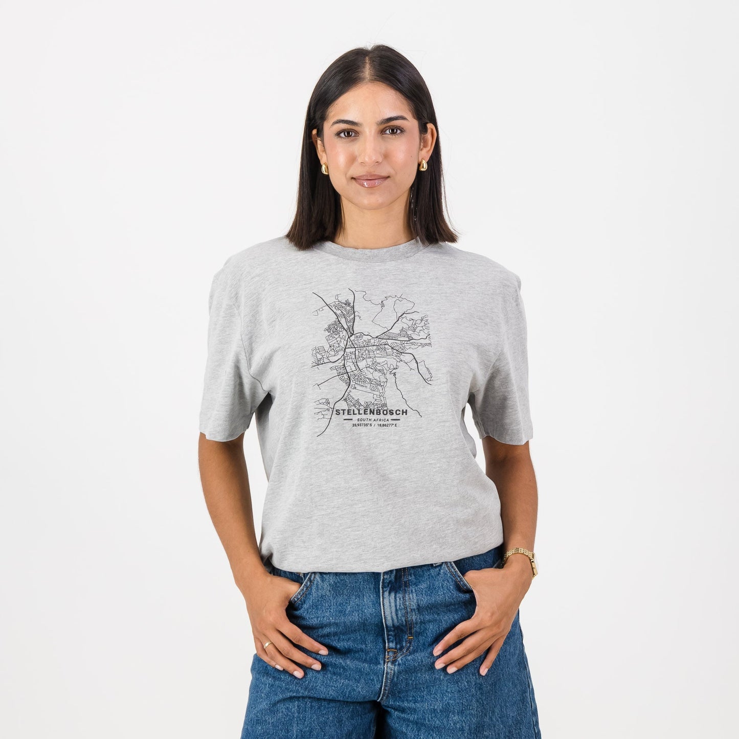 Old School Stellies Regular Crew Tee-LT Grey Melange