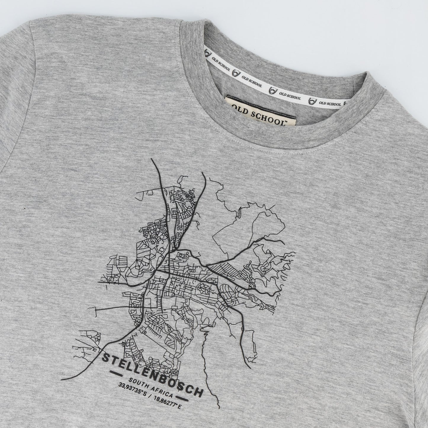 Old School Stellies Regular Crew Tee-LT Grey Melange