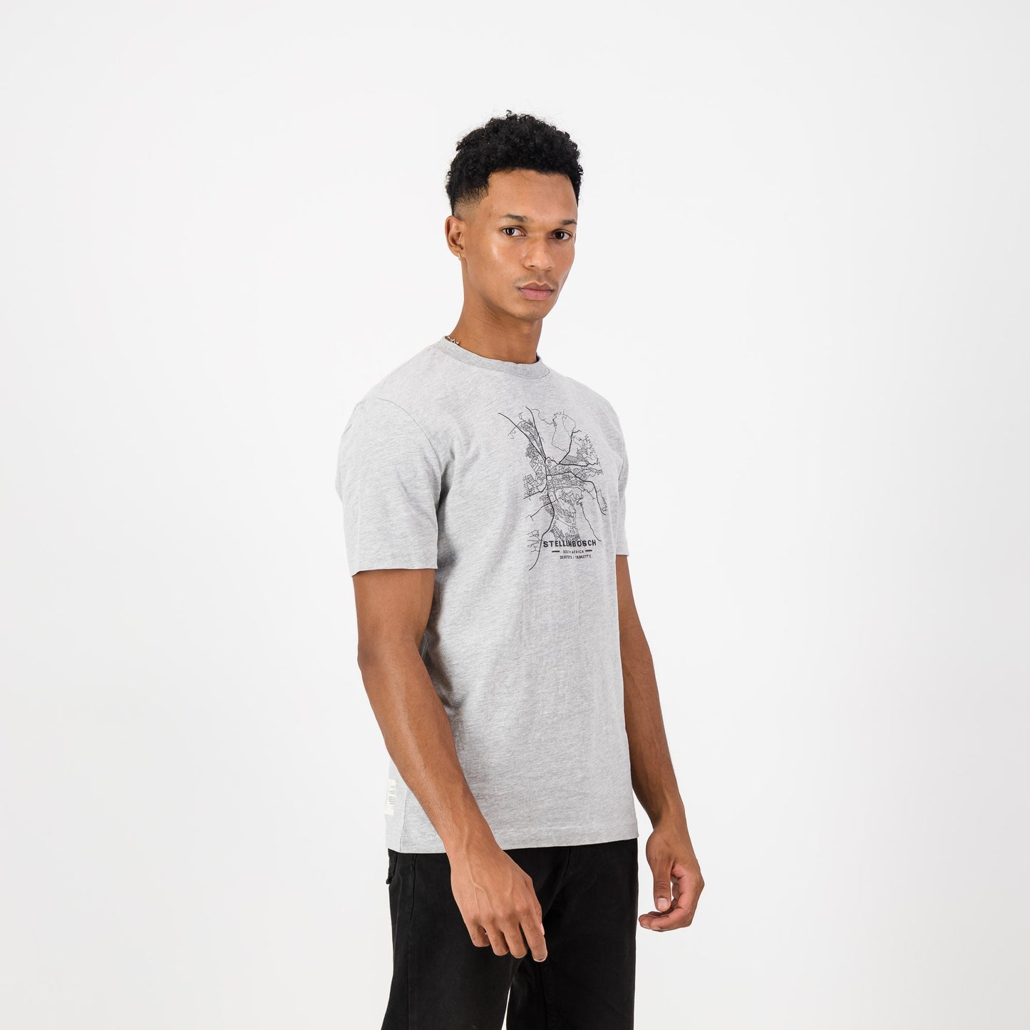Old School Stellies Regular Crew Tee-LT Grey Melange