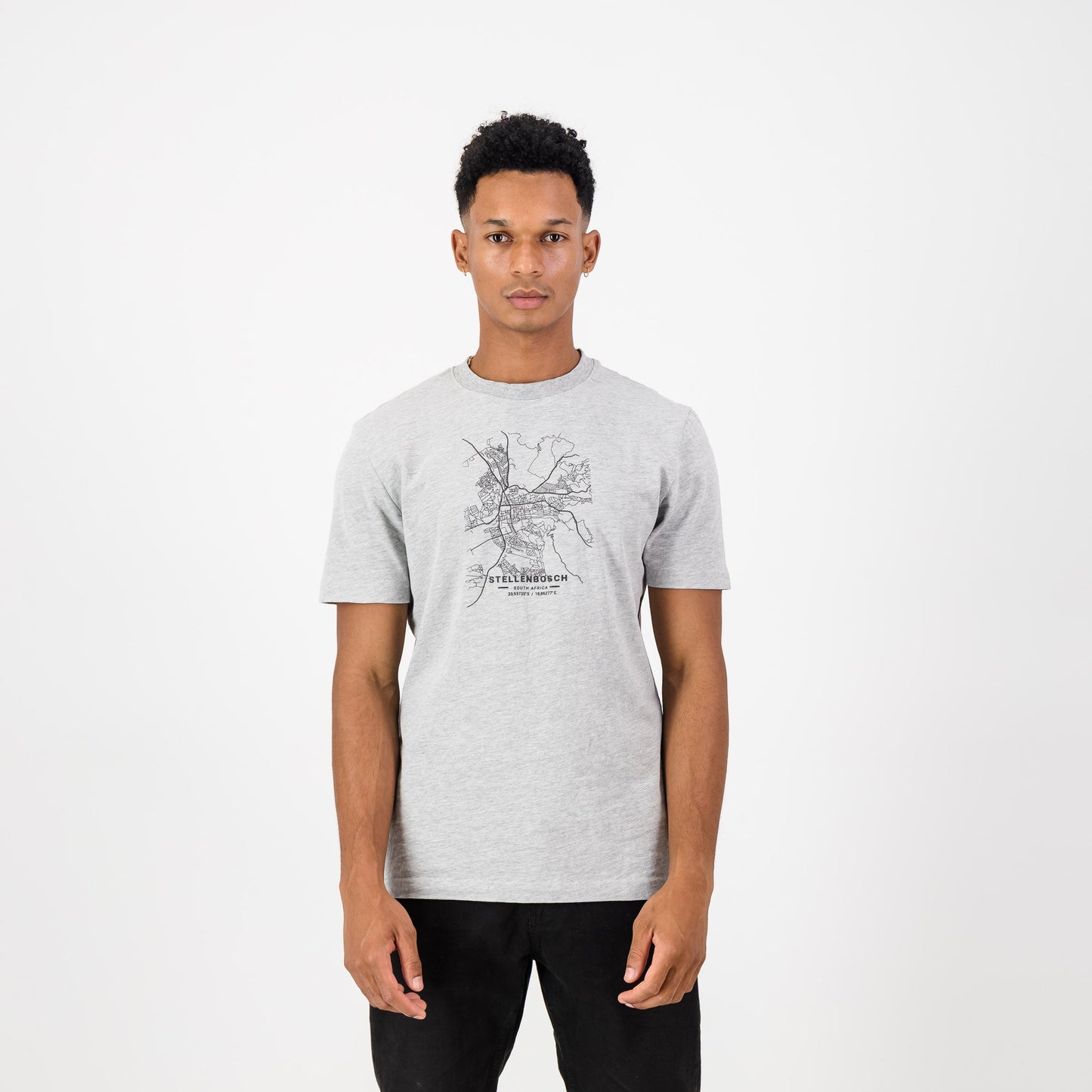 Old School Stellies Regular Crew Tee-LT Grey Melange