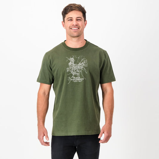 Old School Stellies Regular Crew Tee-LT Military Olive