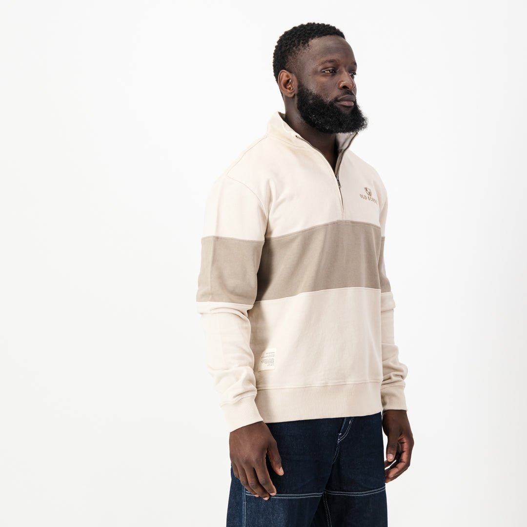 Old School Shield OS Quarter Zip Sweat-Ivory