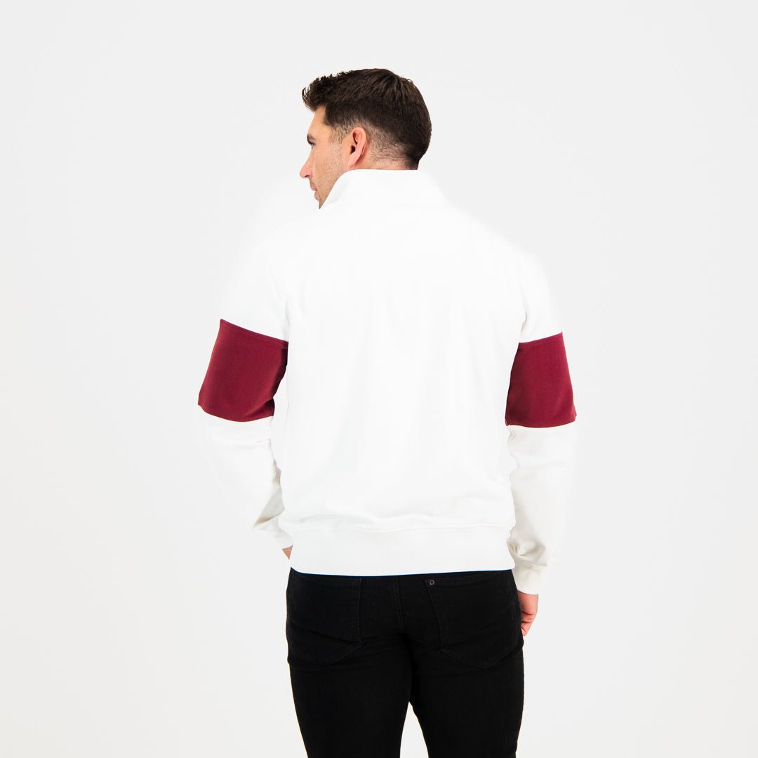 Old School Hoop Quarter Zip Sweat-Maroon