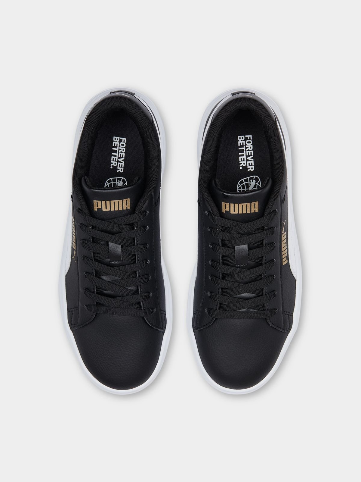 Womens Puma Smash Platform v3 Black/White Sneakers