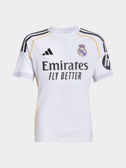 adidas Youth Real Madrid Home 25/26 White Stadium Jersey