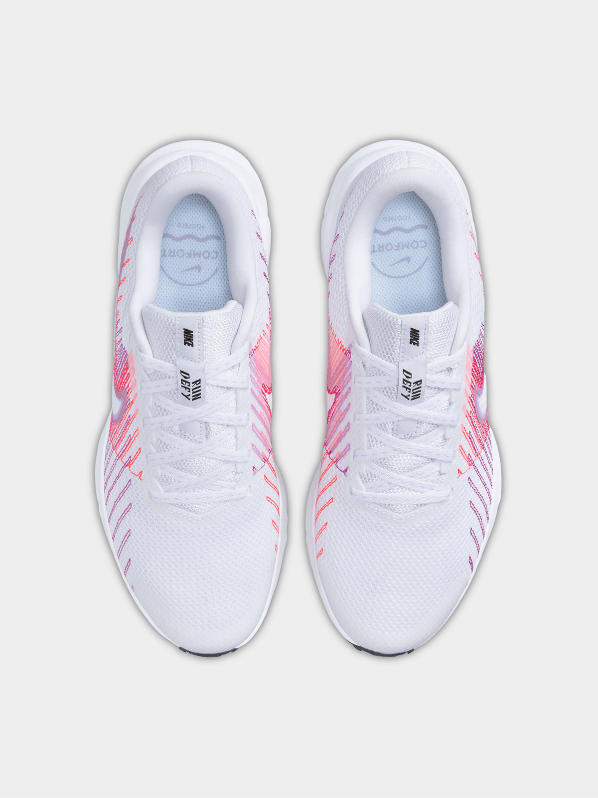 Nike Womens Run Defy White/Hydrangeas Running Shoes