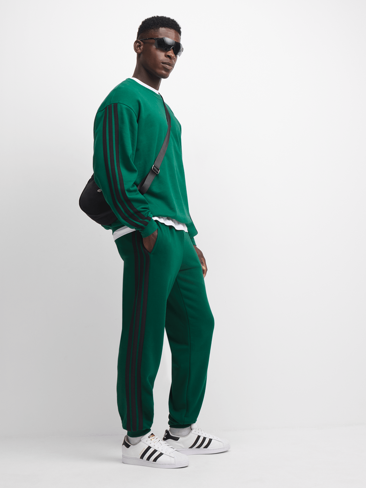 adidas Mens 3-Stripes Collegiate Green Pants