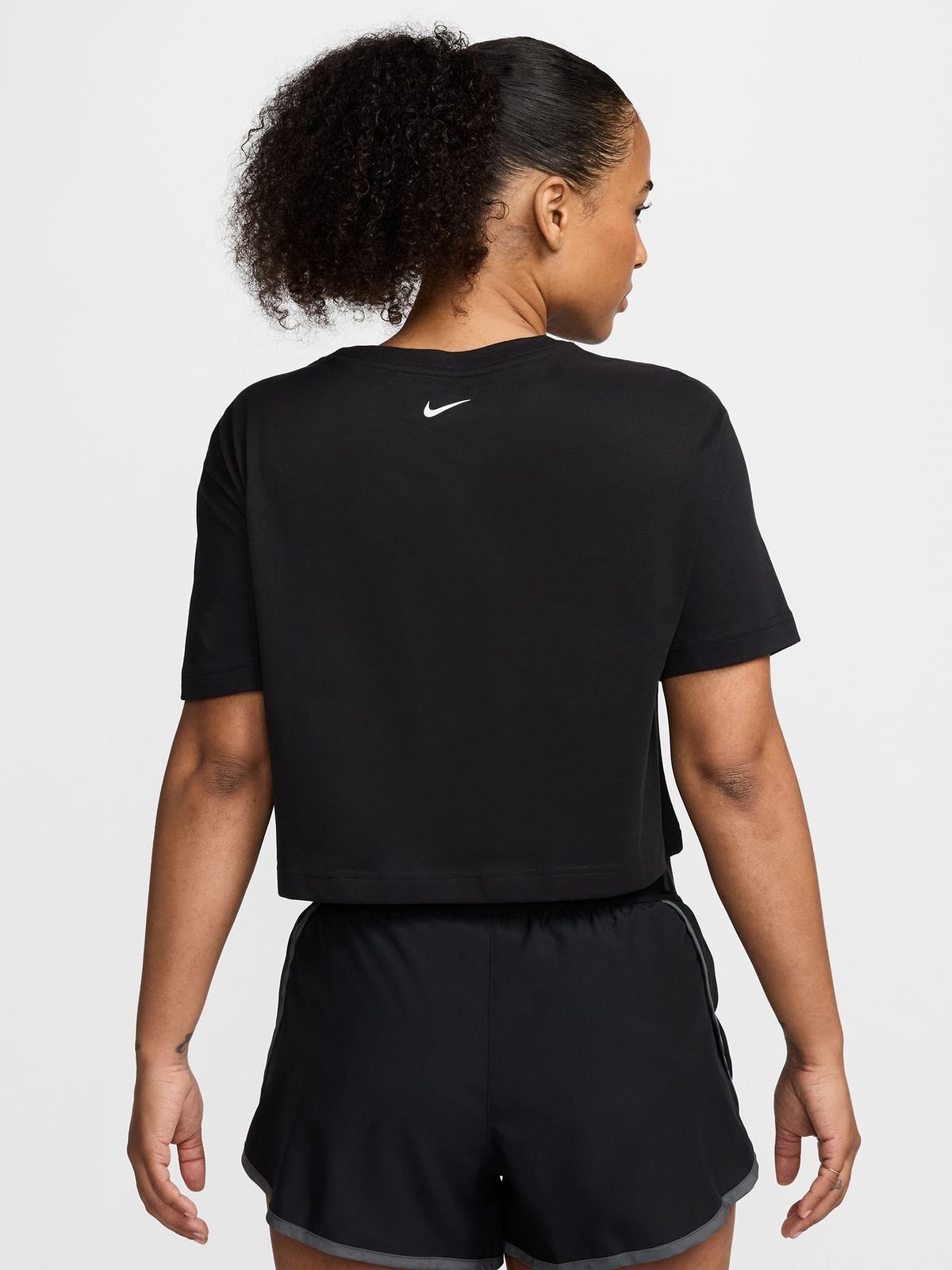 Nike Pro Womens Black Short Sleeve Cropped Tee