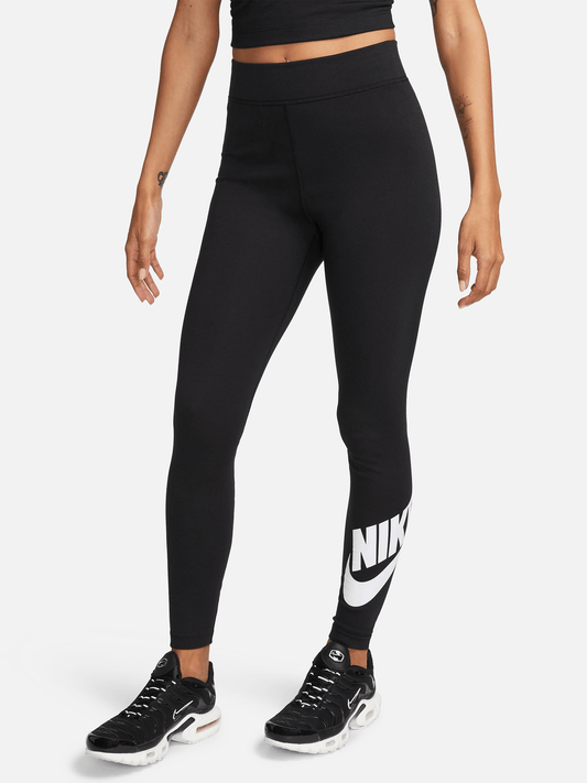 Nike Womens Sportswear Classics High-Waisted Graphic Black Leggings