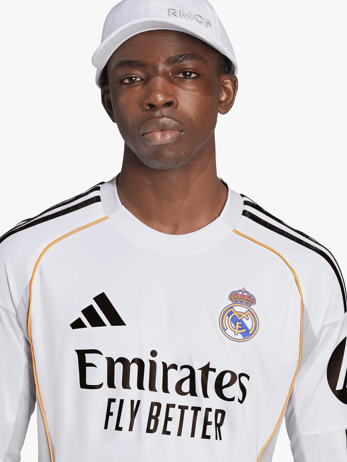 adidas Mens Real Madrid Home 25/26 Long Sleeve White Stadium Jersey