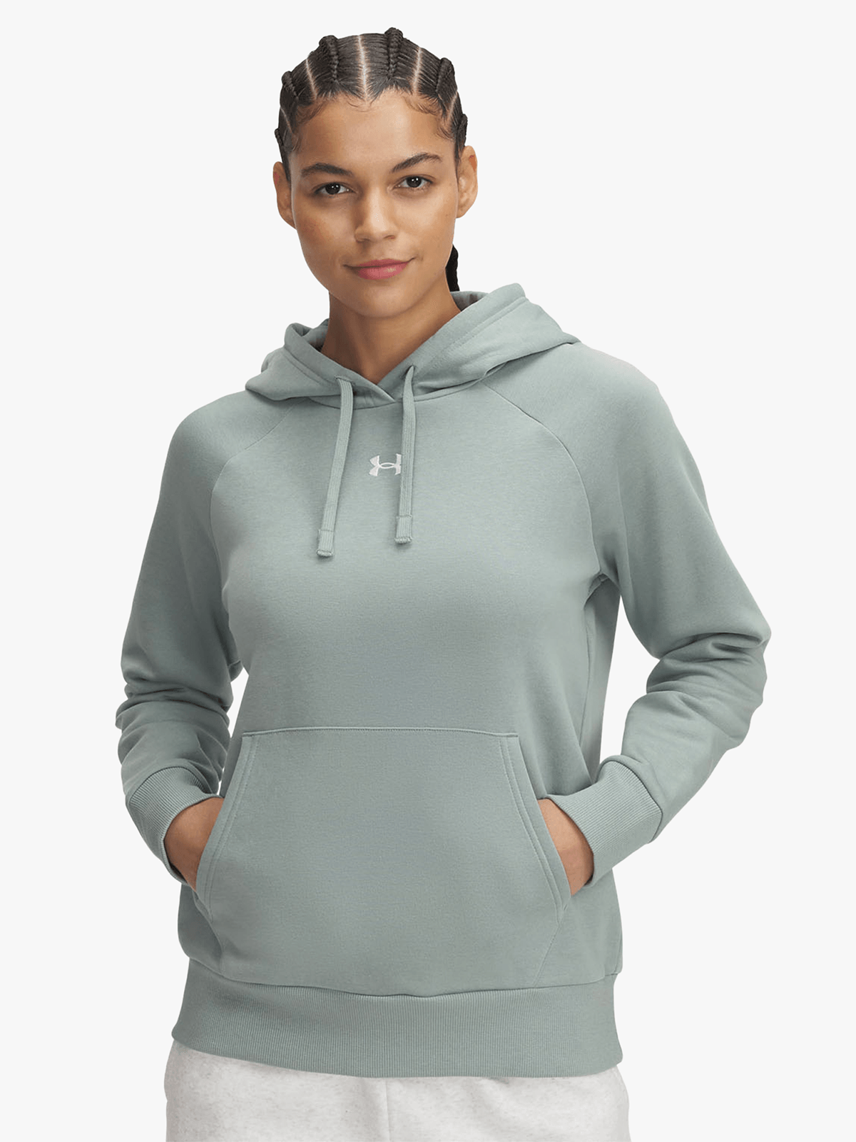 Under Armour Womens Rival Fleece Silica Green Hoodie