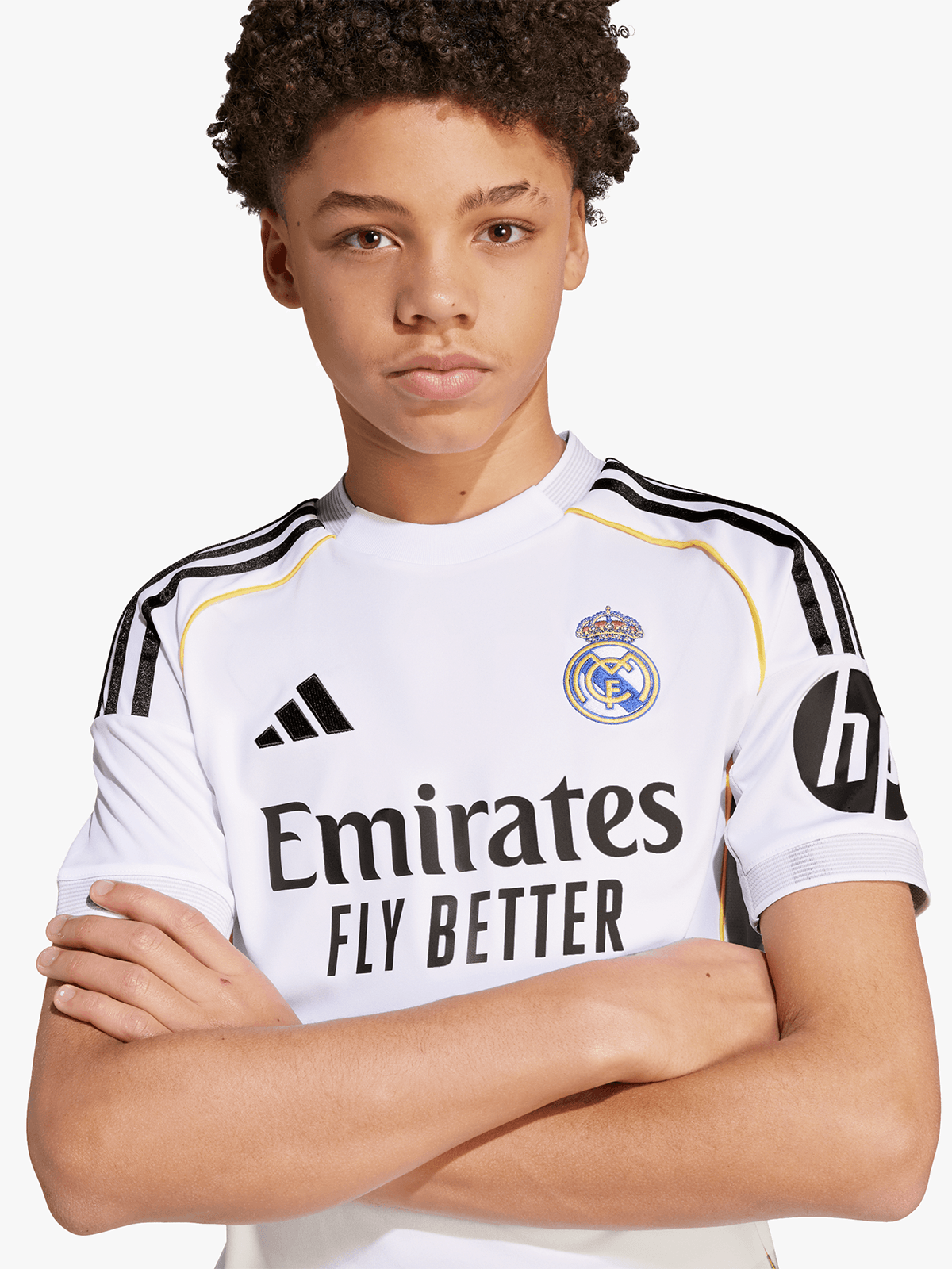 adidas Youth Real Madrid Home 25/26 White Stadium Jersey
