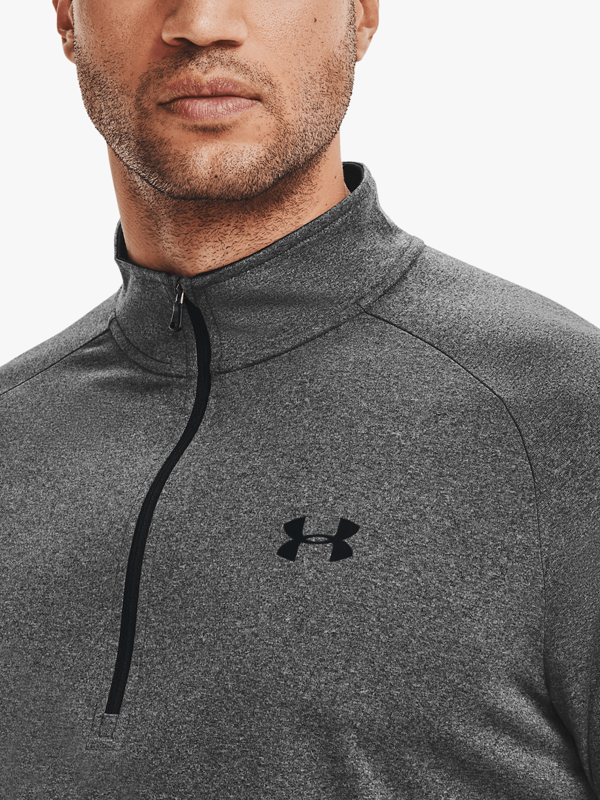 Under Armour Mens Tech™ 1/2 Zip Long Sleeve Grey Top
