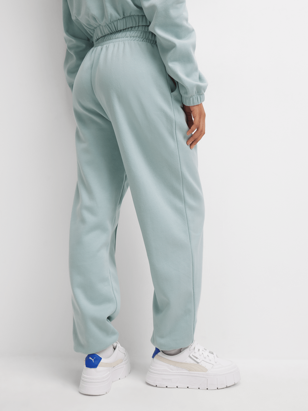 Puma Women's Green Pintuck Cuffed Sweatpants