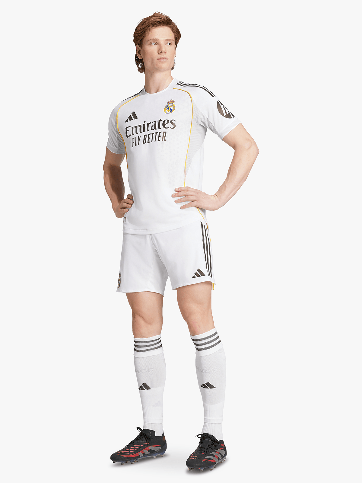 adidas Mens Real Madrid Home 25/26 White Authentic Jersey