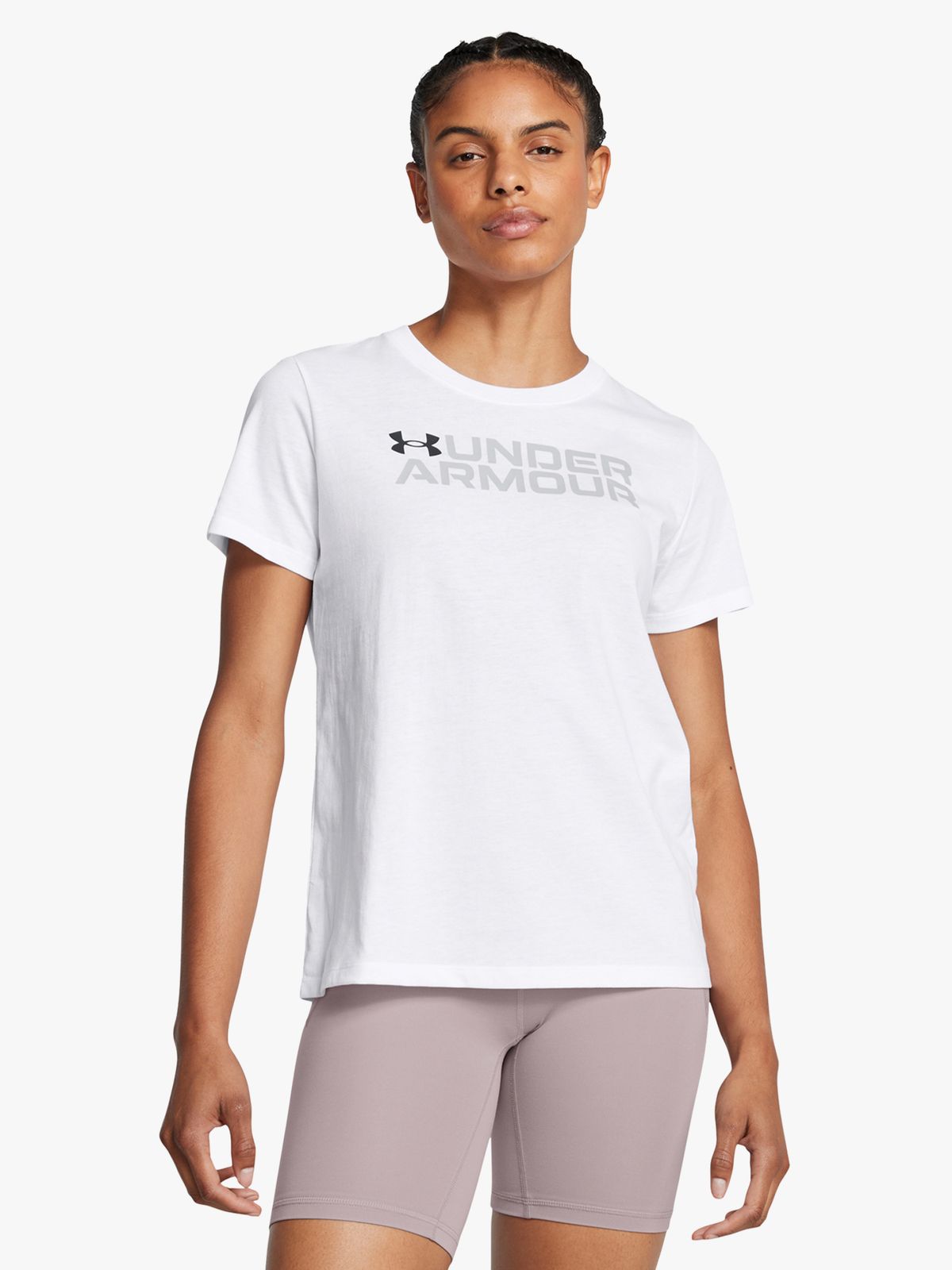 Under Armour Womens Big Logo White Short Sleeve Top