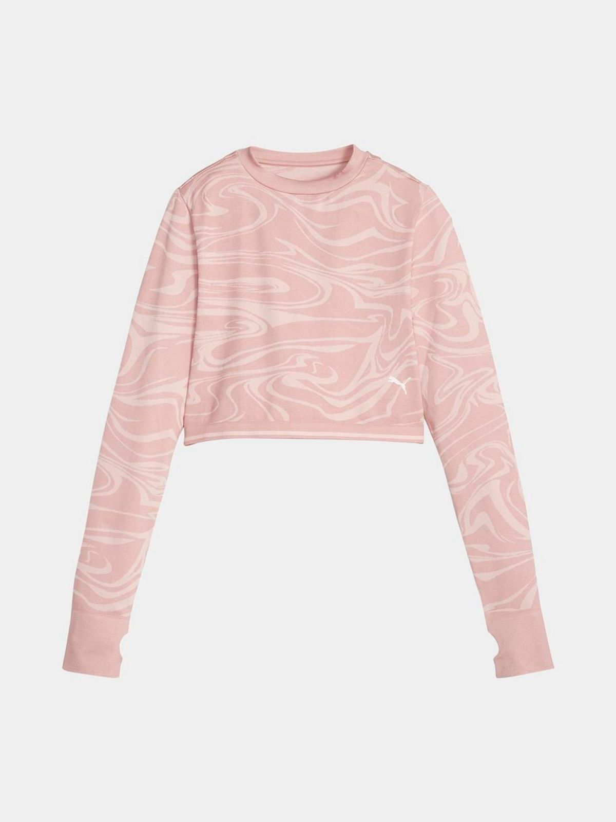 Puma Womens Formknit All Over Print Seamless Long Sleeve Pink Top
