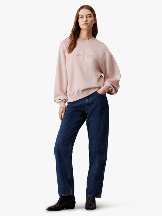 Women's Calvin Klein Peach Chenille Monologo Sweater