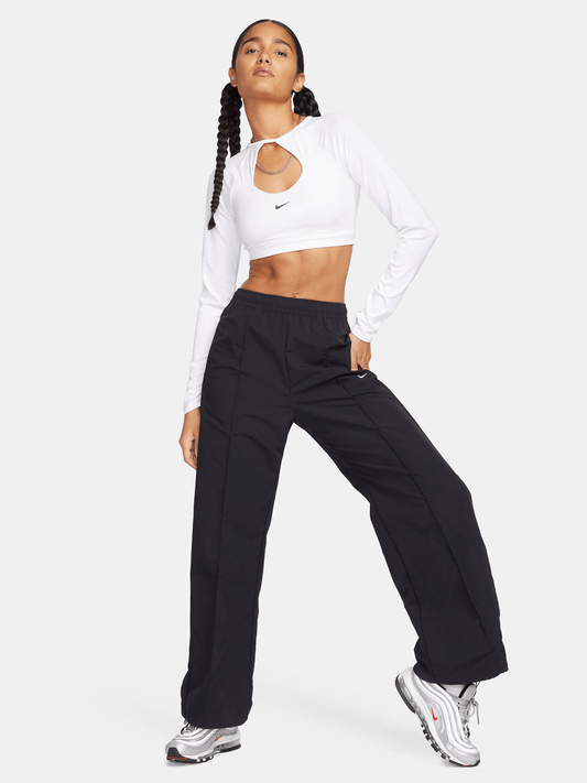 Nike Womens Sportswear Open-Hem Black Pants