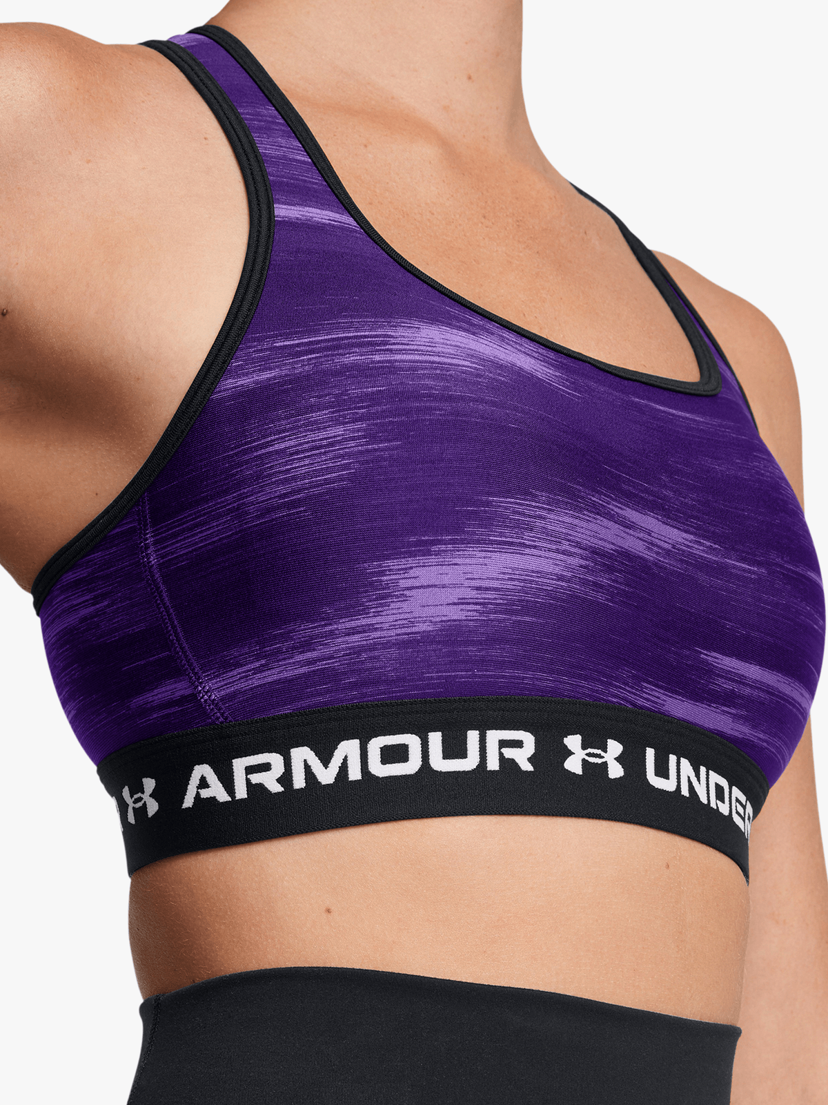 Under Armour® Womens Mid Crossback Printed Purple Sports Bra
