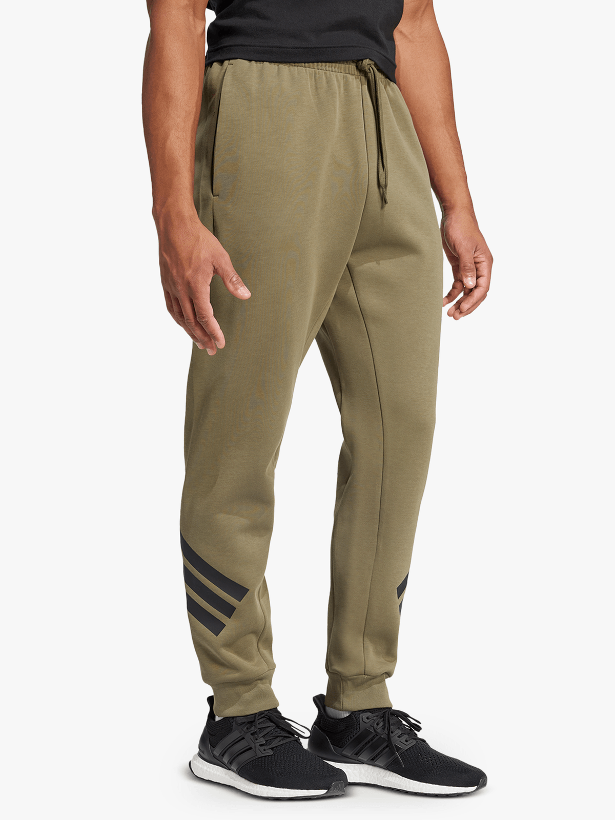 adidas Mens Future Icons 3-Stripes Olive Pants