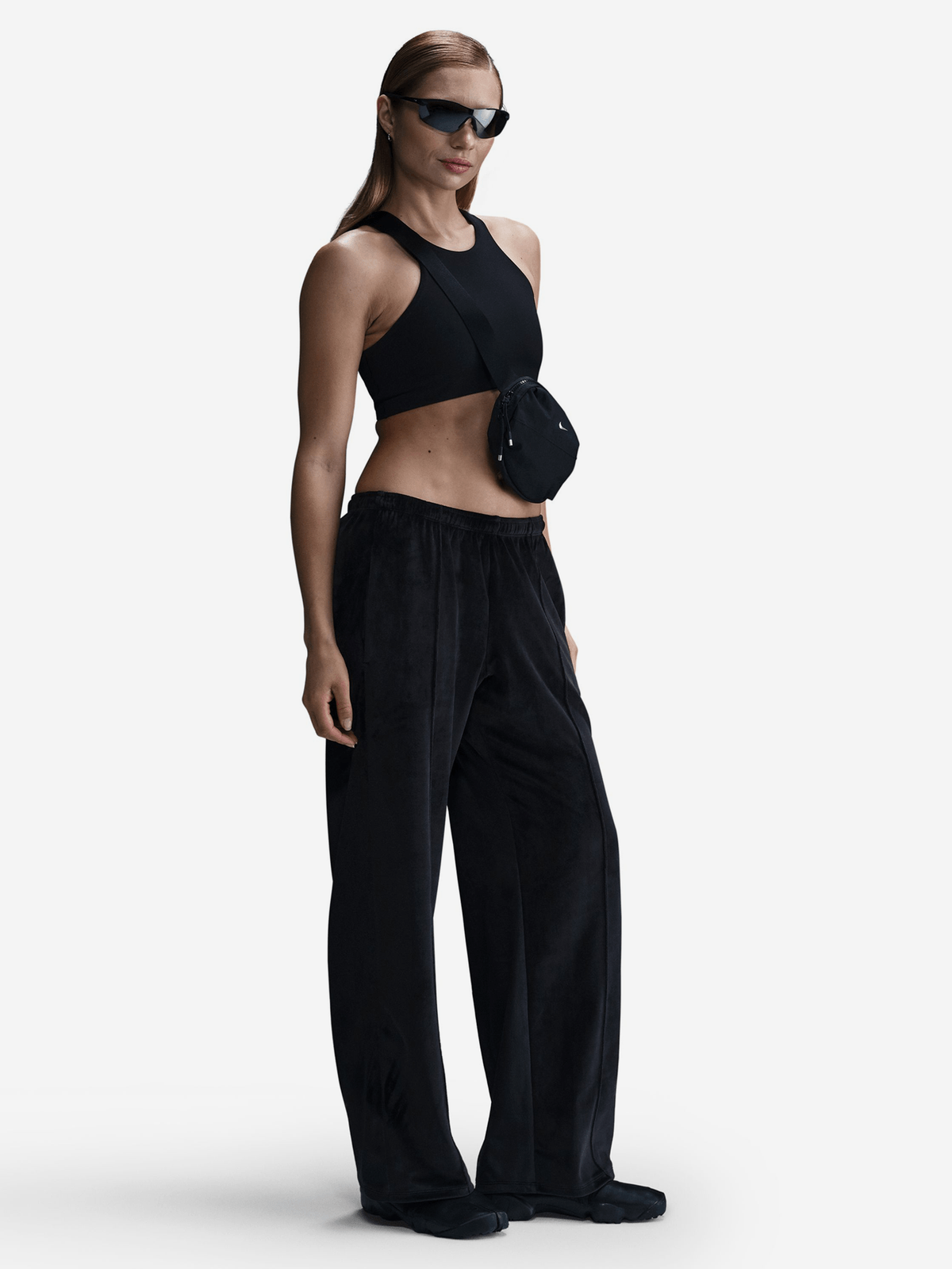 Nike Womens Sportswear Chill Knit Velour Black Sweatpants