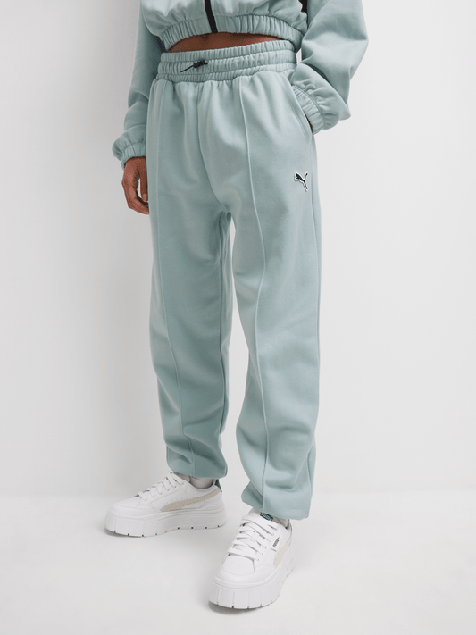 Puma Women's Green Pintuck Cuffed Sweatpants