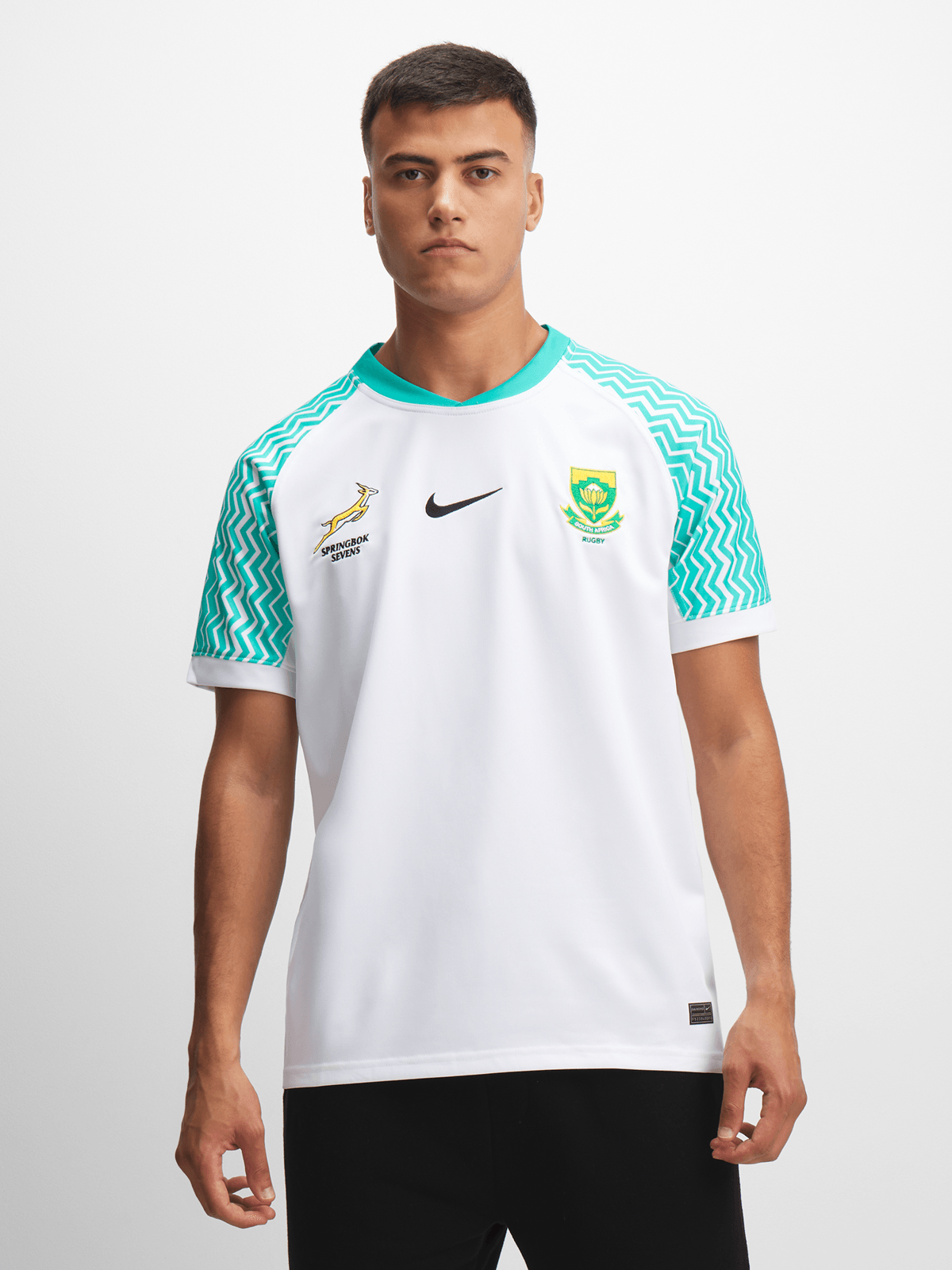 Nike Mens Springbok 7's White Away Stadium Jersey 2024