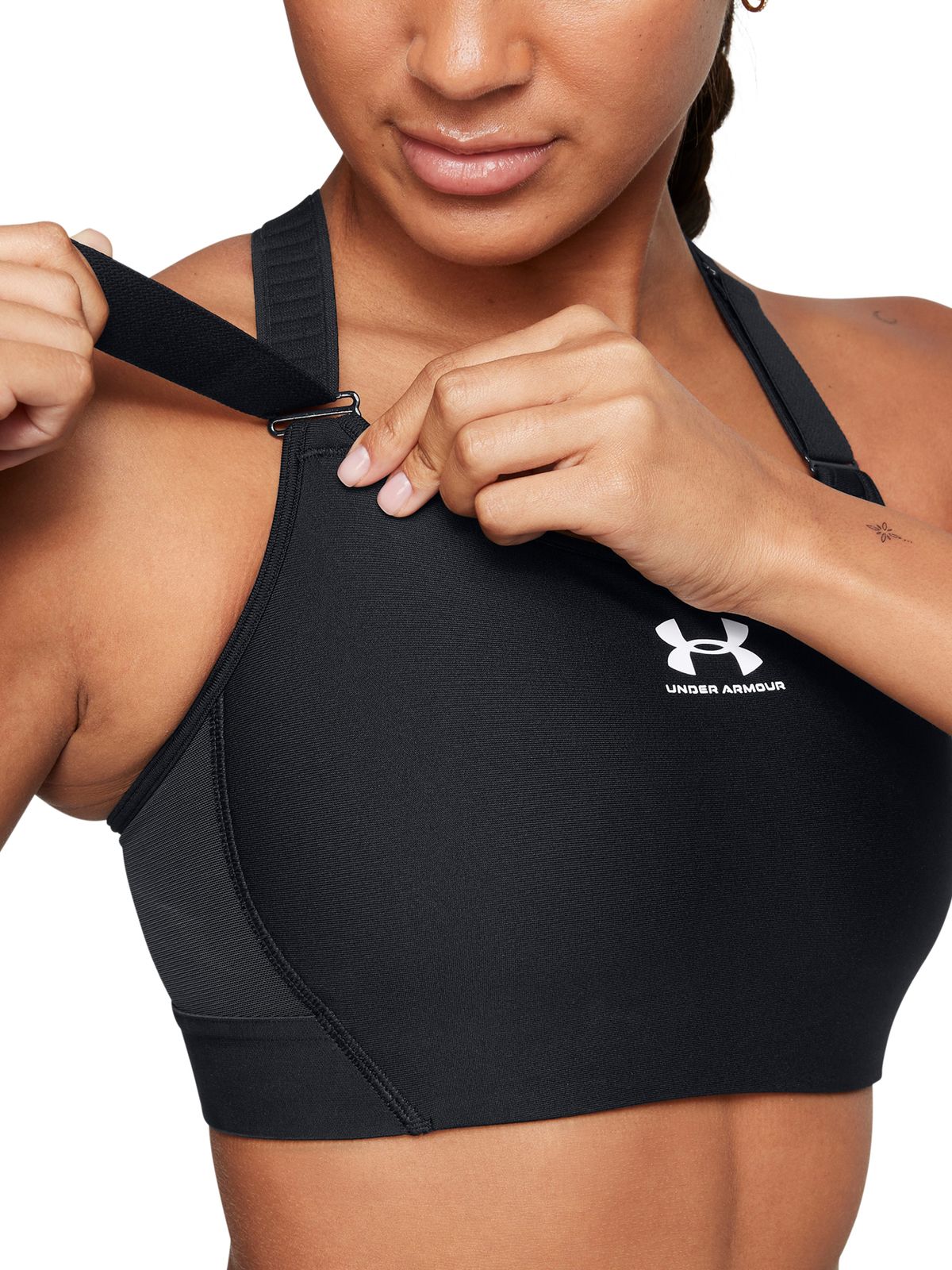 Under Armour Womens HeatGear High Impact Black Sports Bra