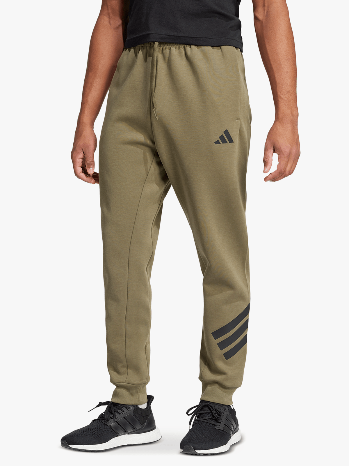 adidas Mens Future Icons 3-Stripes Olive Pants